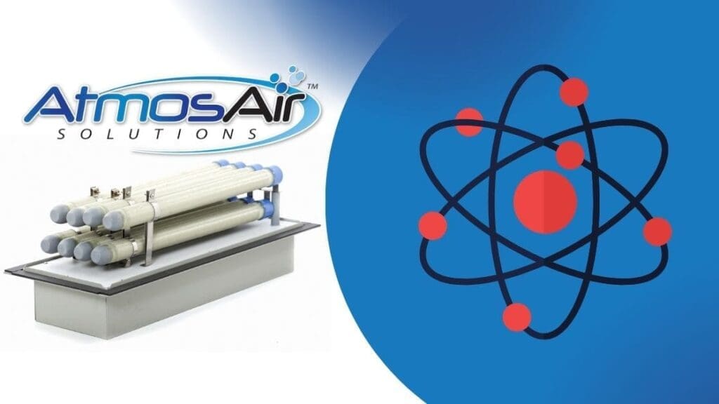 AtmosAir Bipolar Ionization solutions partnership announcement blog post header graphic by Bry-Air Inc;, a desiccant dehumidification and environmental challenges solutions expert serving the United States & Canada.